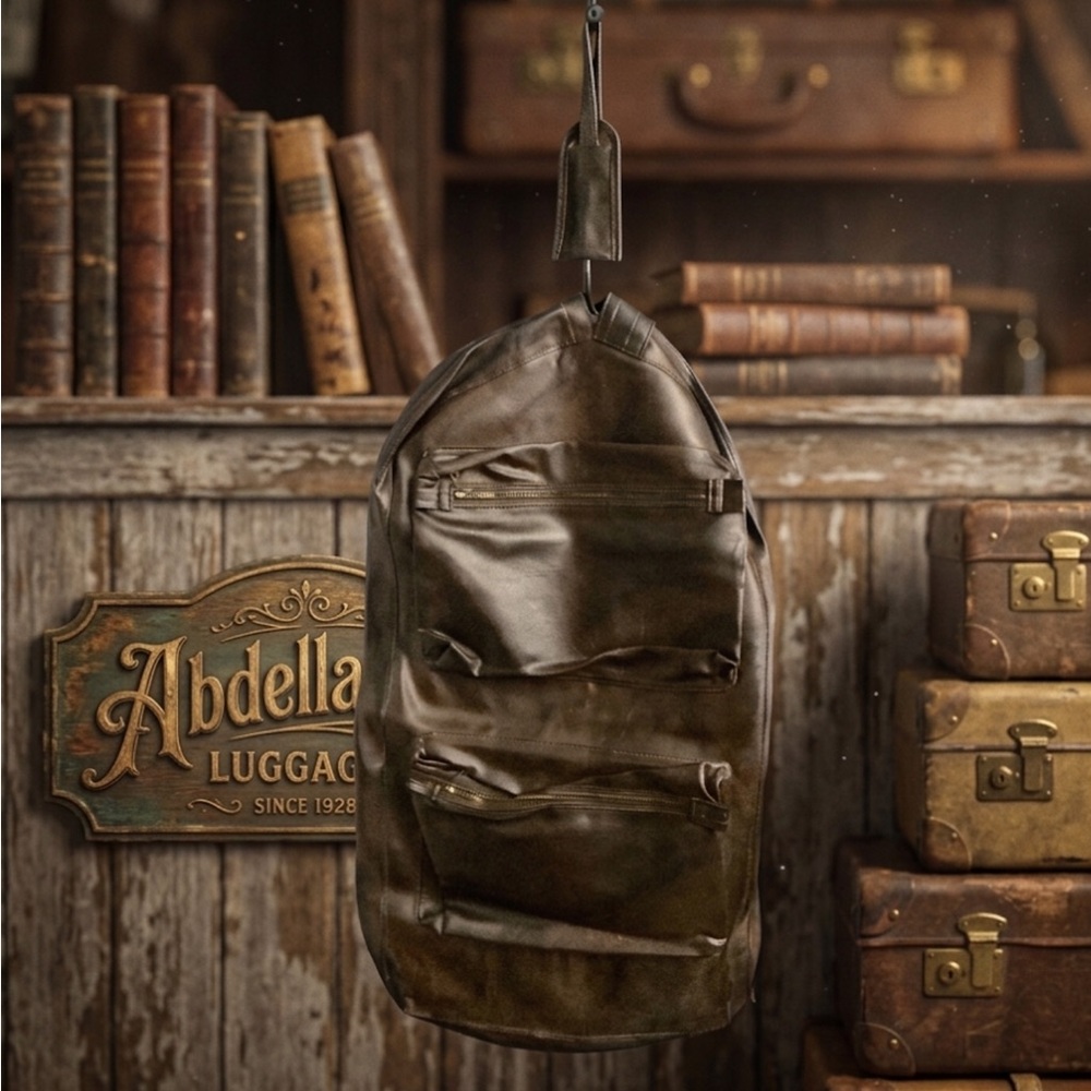 Authentic Abdalla designer vintage faux leather garment suit travel bag